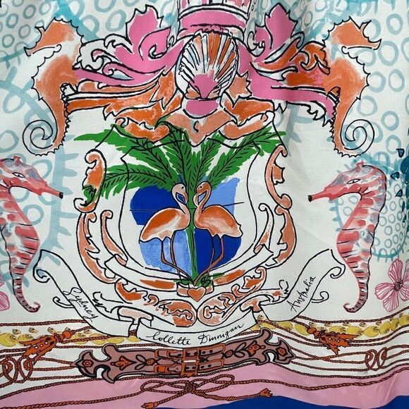 Colette Dinnigan Multicolor Tied Shoulder Acionna Silk Mini Dress Size 2 - Picture 2 of 11